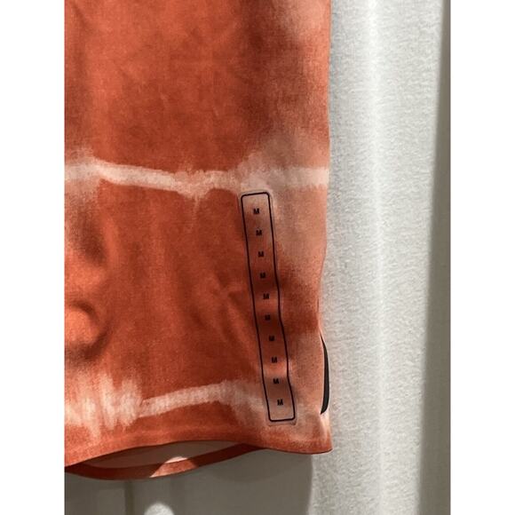 Women's Nike One Luxe Bike Training Shorts 7" Orange Black stripe Sz Med New - Picture 7 of 14